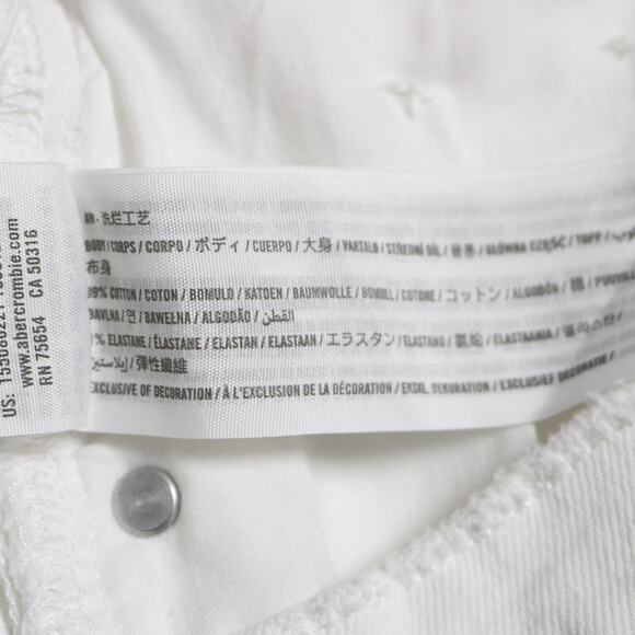 Abercrombie & Fitch 90s Straight Ultra High Rise White Distressed Jeans Size 18 - Picture 9 of 11